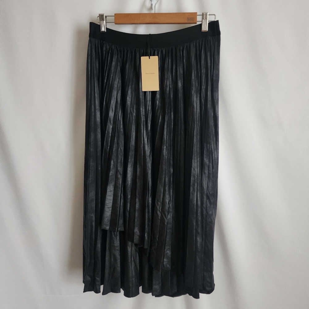 Halogen Black A-Line Midi Skirt